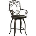 Linon Home Decor Products Crested Back Counter Stool 24 inch 02786MTL-01-KD-U
